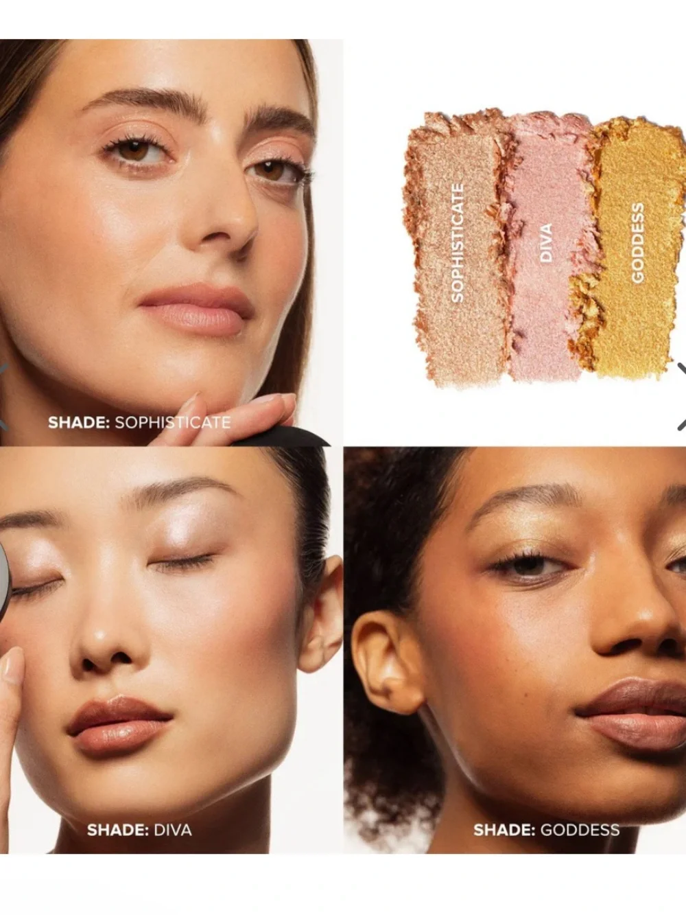 NUDESTIX Stax Shimmer Eyeshadow Trio — Peach, Rose Gold & Gold
